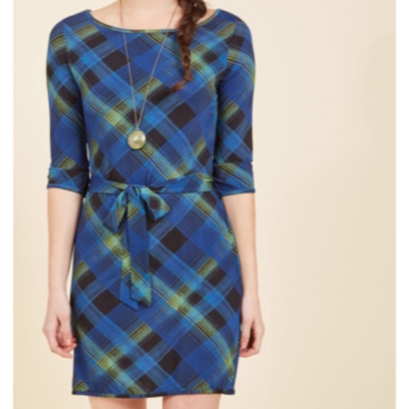 ModCloth Dresses & Skirts - ModCloth Plaid Influence Sheath Dress (Custom Hem)